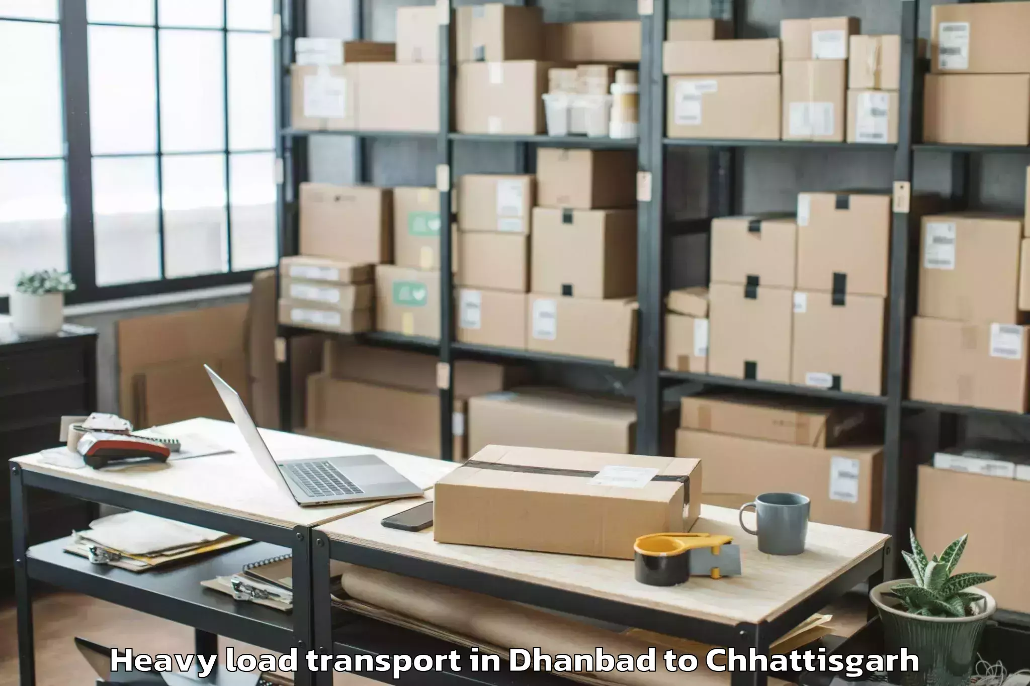 Hassle-Free Dhanbad to Bemetara Heavy Load Transport